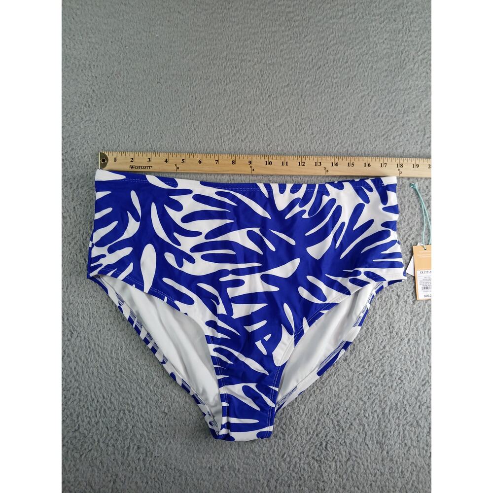 Kona Sol Swimsuit Womens 1X (17-18) Blue Bikini Padded Underwire High Waist NWT - Picture 8 of 14